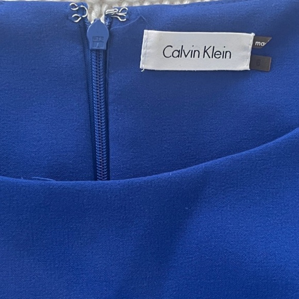 Calvin Klein Royal Blue‎ Ruffle Sheath Dress Fits S - Picture 5 of 9